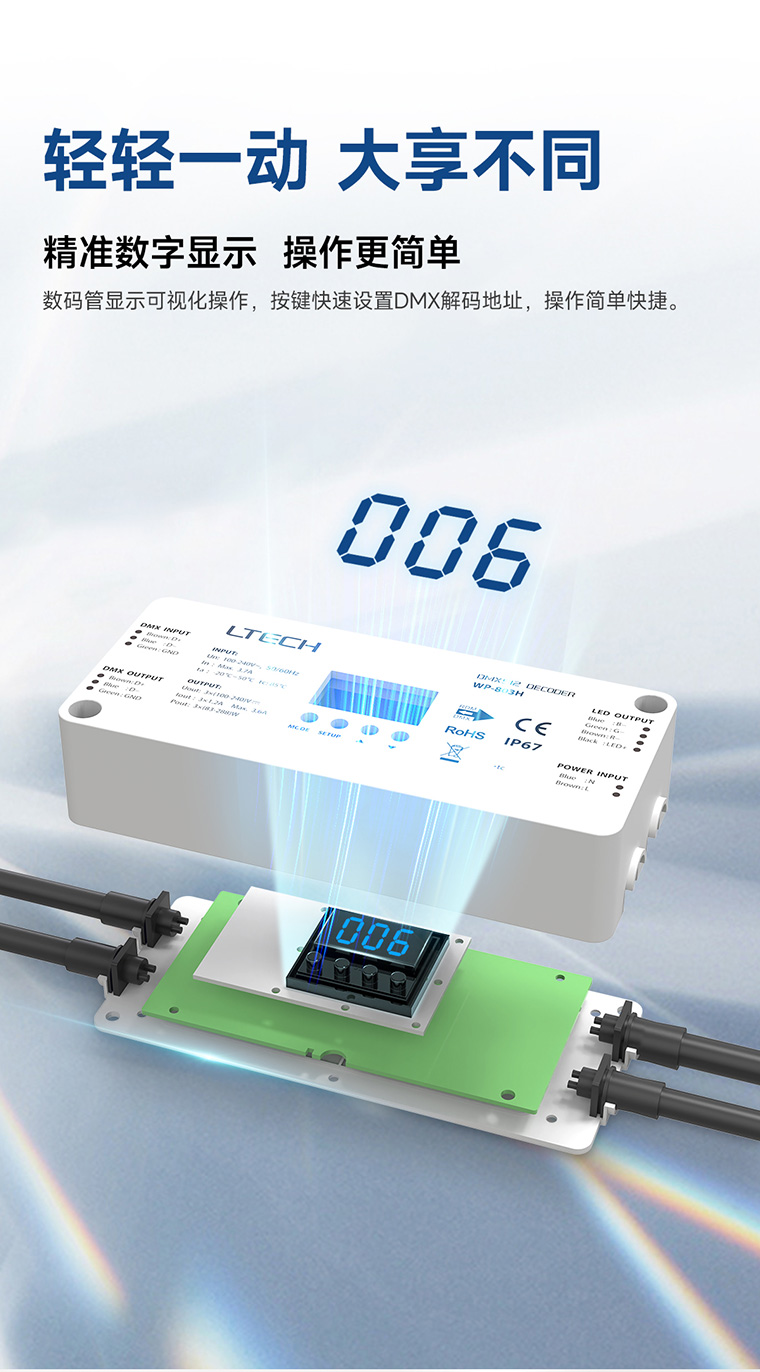 DMX/RDM恒压解码器-精准数字显示