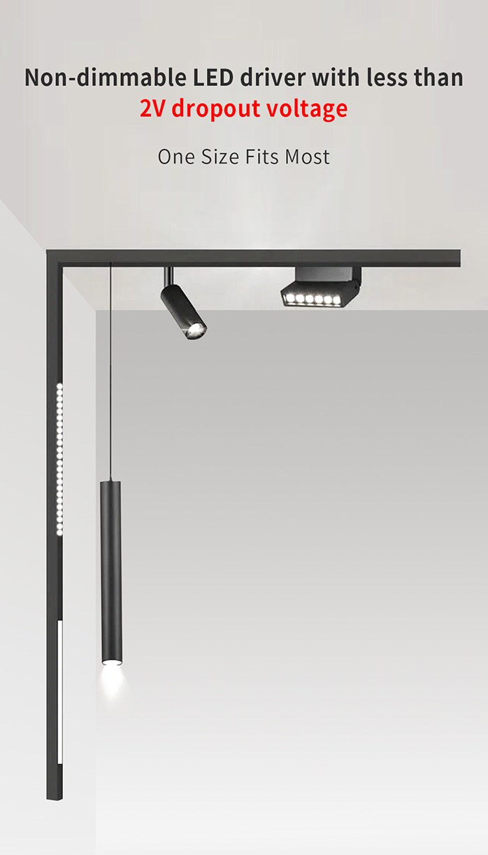 LED Drivers for Magnetic Track Lights-Non-dimmable LED driver with less than